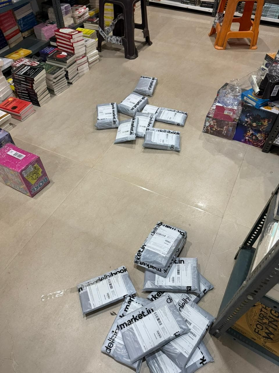 Packed orders ready for dispatch